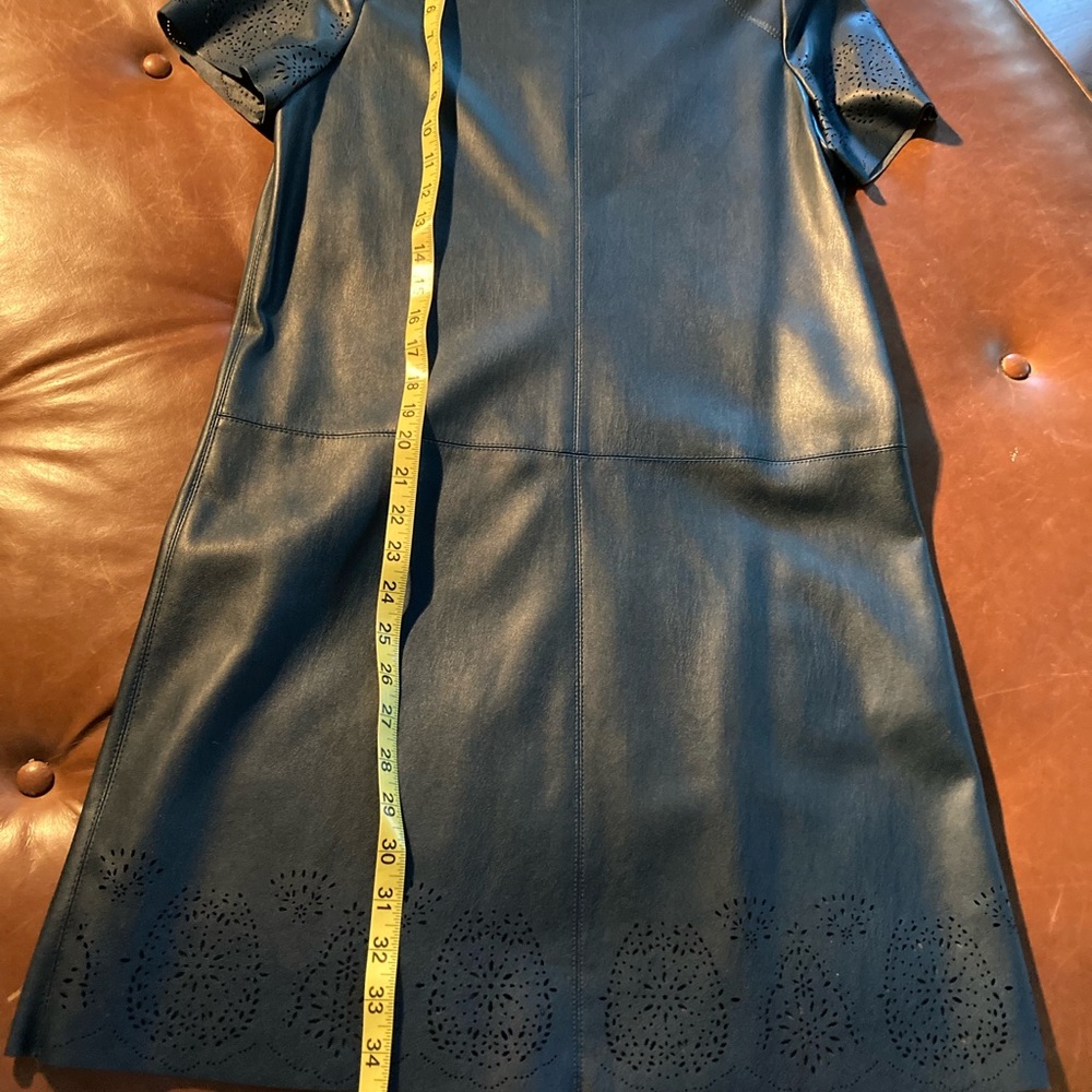 Zara Basic S teal faux leather laser cut out